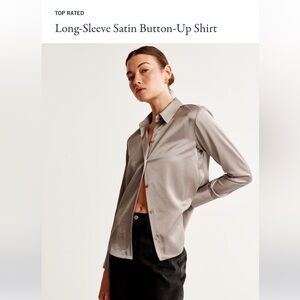 Long sleeve satin button up shirt